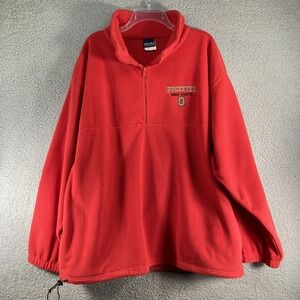 Ohio State Sweater Adult XL Red Fleece 1/4 Zip Sweatshirt Pullover OSU Buckeyes